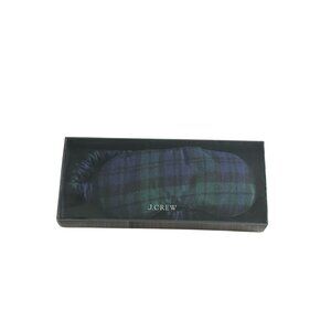 J CREW Navy Green Plaid Sleep Mask NEW NIB